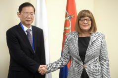 15 October 2019 National Assembly Speaker Maja Gojkovic with the Vice Chairman of the Chinese National People´s Congress Hao Mingjin 
